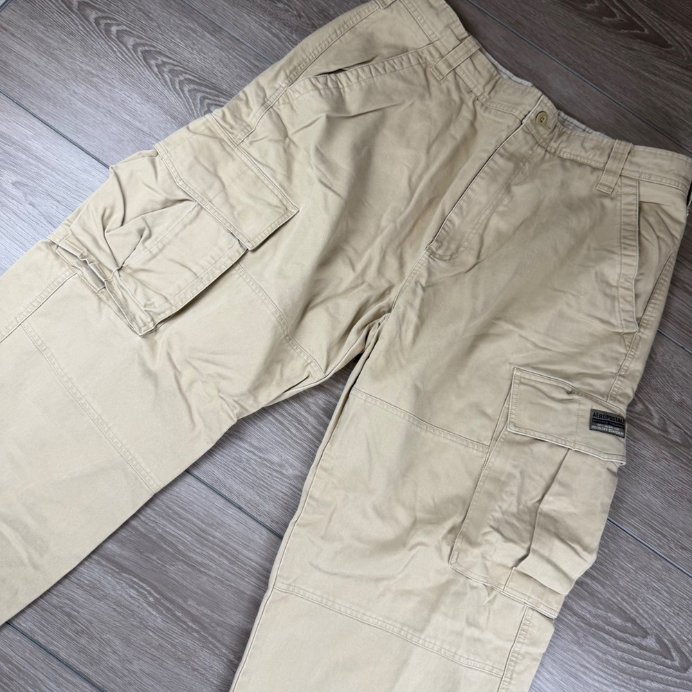 Aeropostale Mens Cargo Pants Utility Khaki Tan 32x27